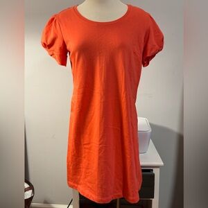 Nine West Women's Short Sleeve Scoop Neck Tee Dress - Orange size M